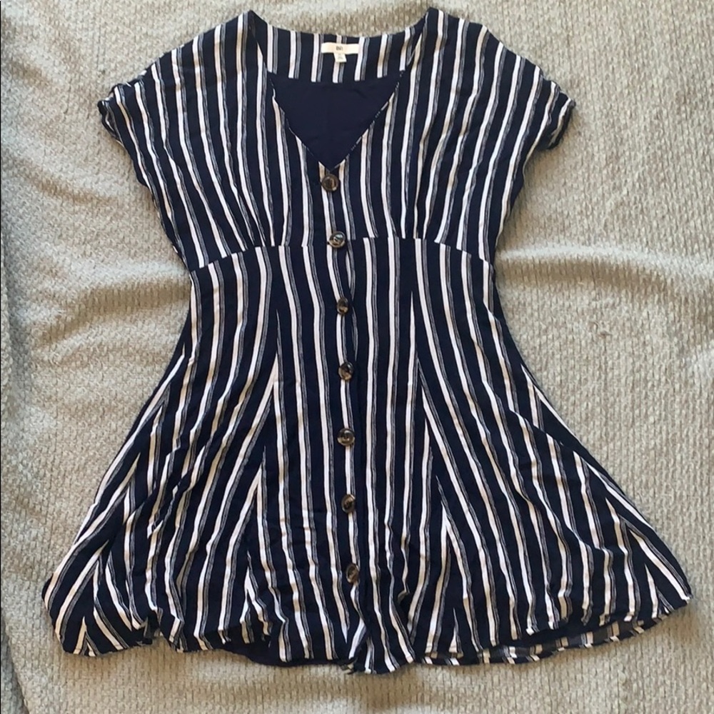 Donating 04/15 BP. navy dress with white stripes - Picture 2 of 6